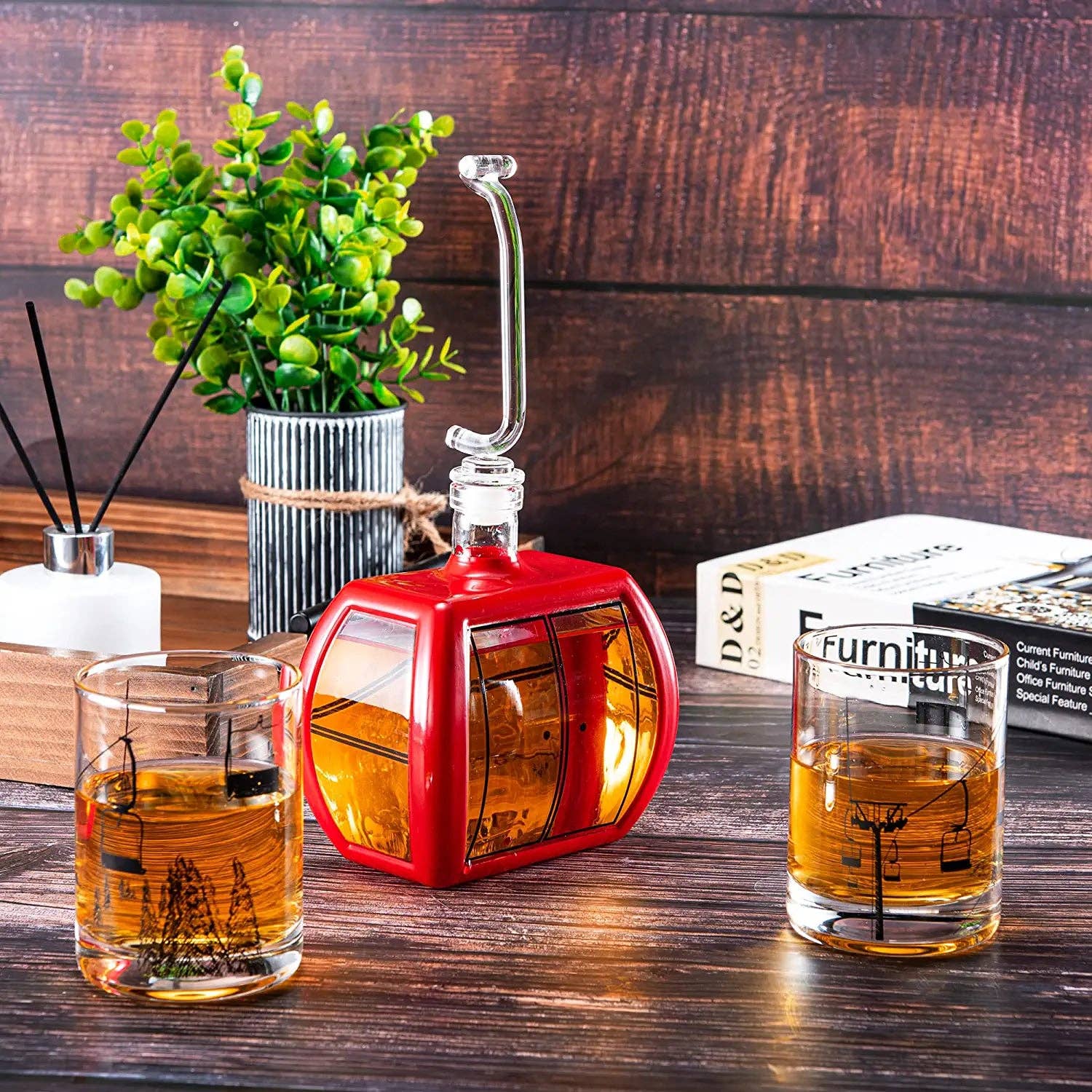 The Wine Savant /  Khen Glassware - Wholesale Karaf - Gondola wijn- en whiskykaraf - 34 oz en twee 10 oz3