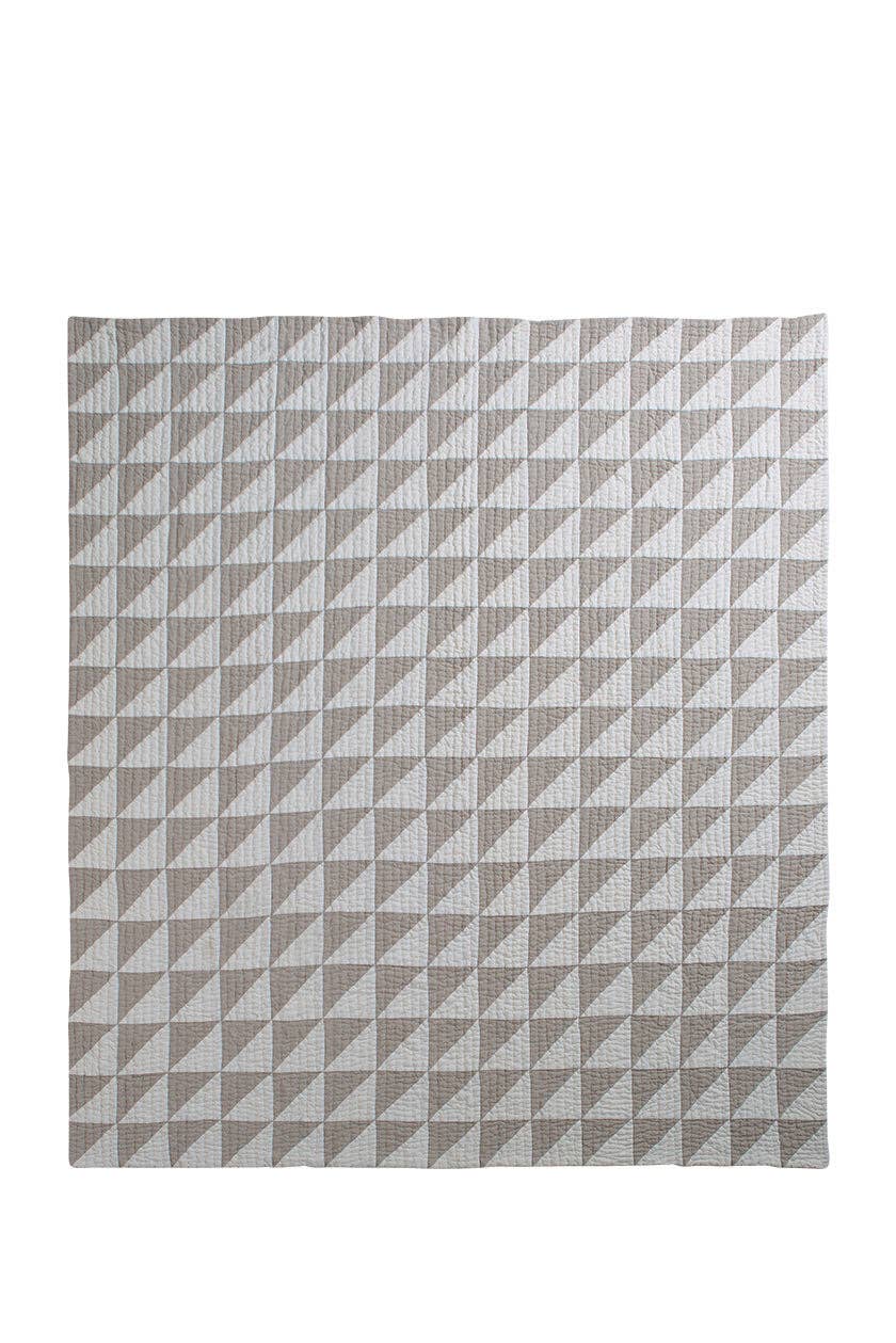 Calico Natural Linen Greylag Patchwork Bedspread for wholesale on Faire2