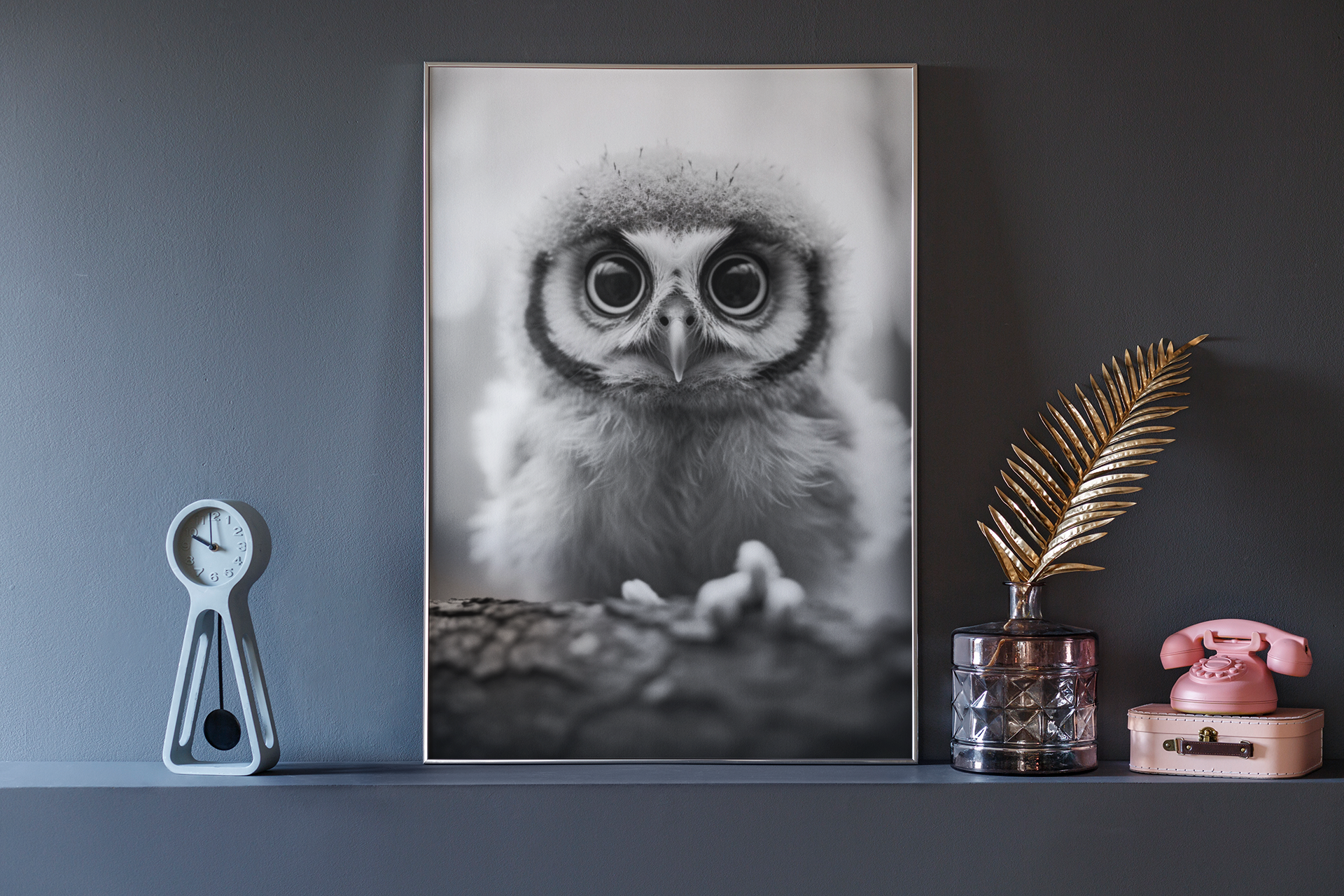 Paperwhite Lille Ugle - Sort Hvid Foto - Vintage Plakat for engroshandel på Faire1