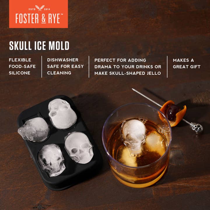 Foster & Rye - Wholesale Ice Tray/Mold - Skull Ice Mold3