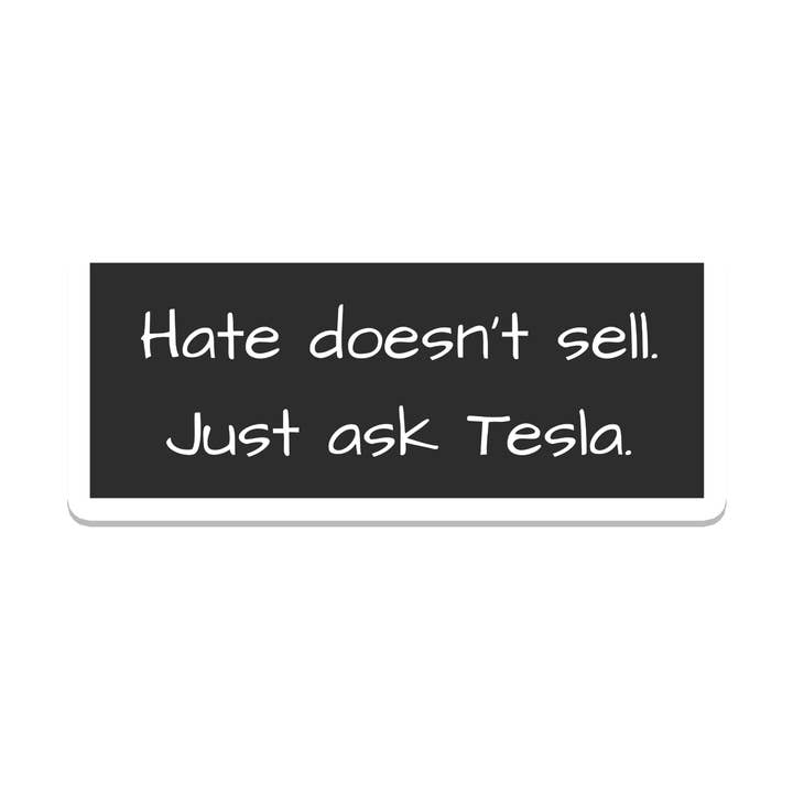 Funny Tesla | Politics | Waterproof Bumper Sticker for wholesale by SlapPolitics Stickers