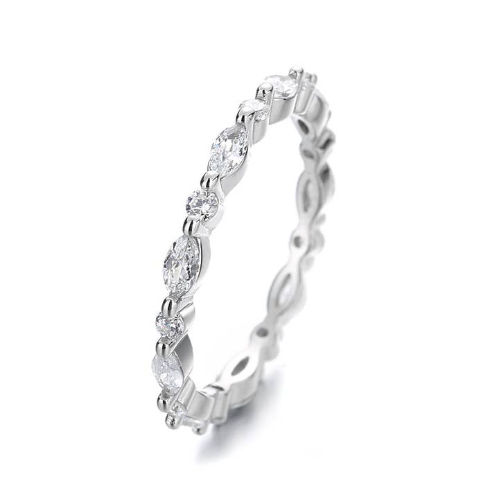 Sterling Silver Stackable Miliigrain rings with Swarovski for wholesale by Amy and Annette