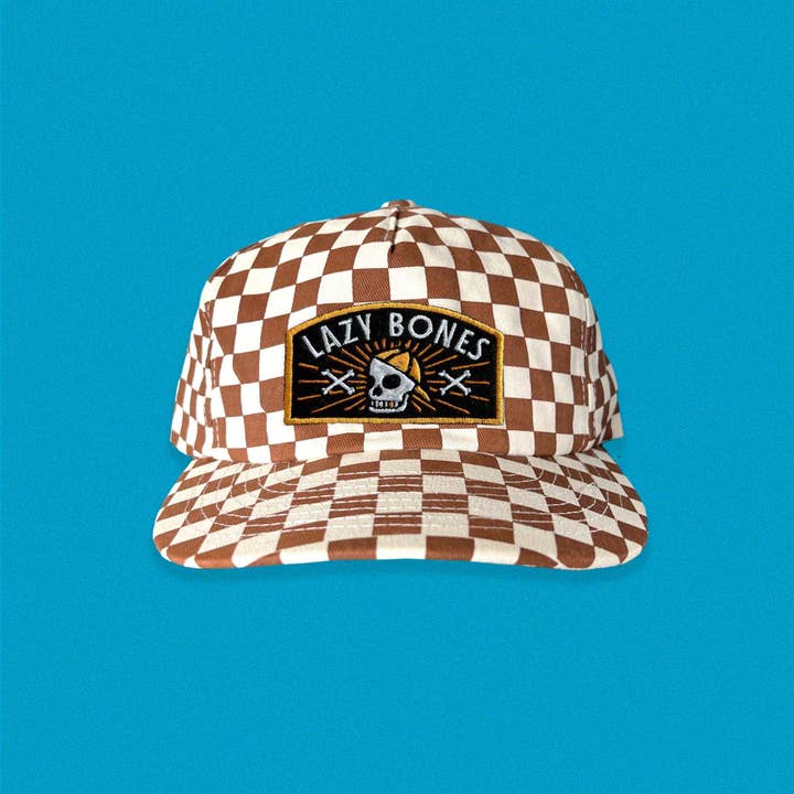The Space Bureau - Wholesale Baseball Cap - Unisex - Lazy Bones 5-Panel Checkered Floppy Hat