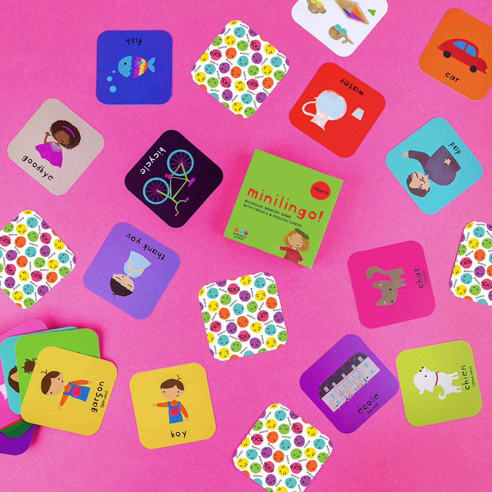 Worldwide Buddies - Wholesale Learning Cards - Kids & Baby - Minilingo Bilingual French/English Flashcards for Kids1