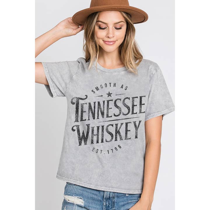 HRTandLUV - Wholesale Screen Printed T-Shirt - Women's - TENNESSEE WHISKEY MINERAL GRAPHIC TOP