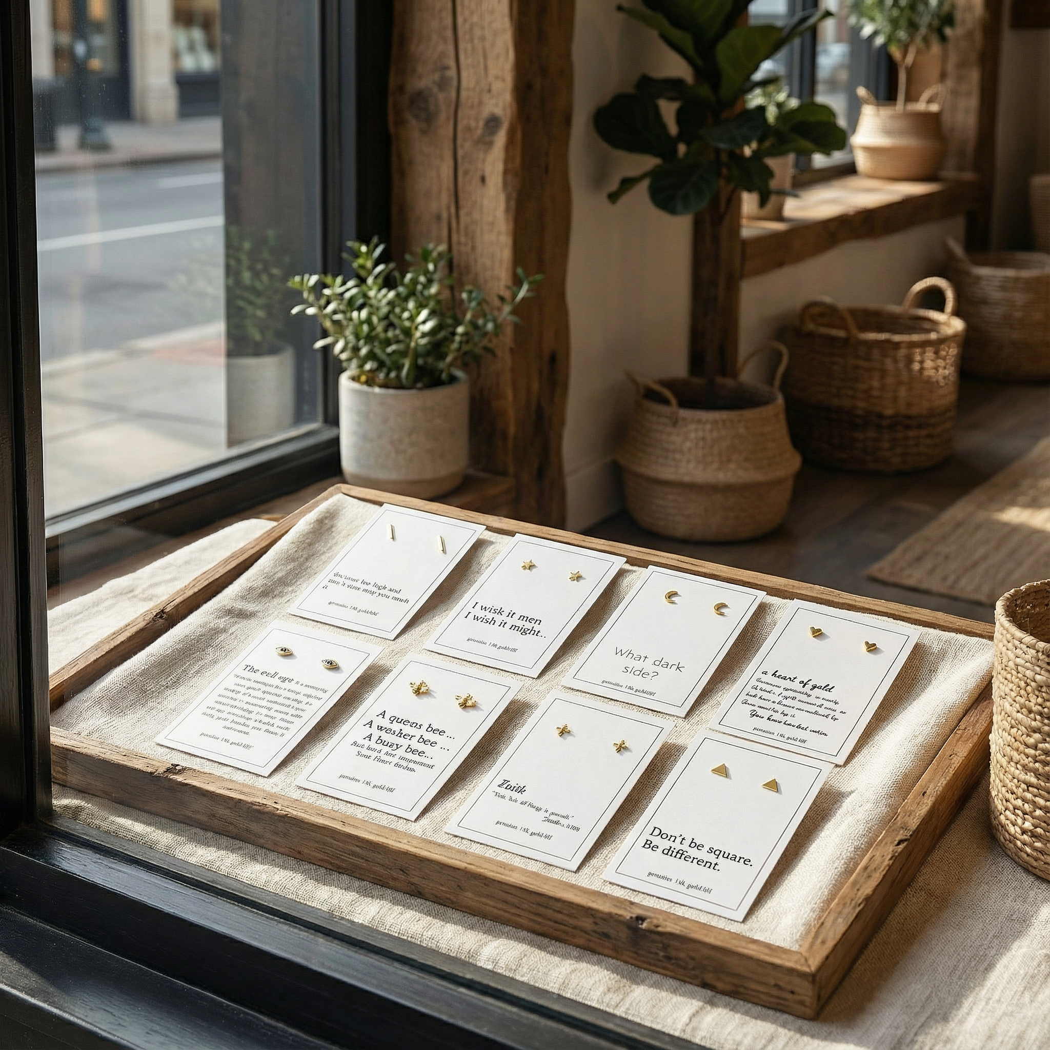 Treisi - Vente Clous d'oreille - Mini boucles d'oreilles sur cartes - MEILLEURE VENTE - E3532