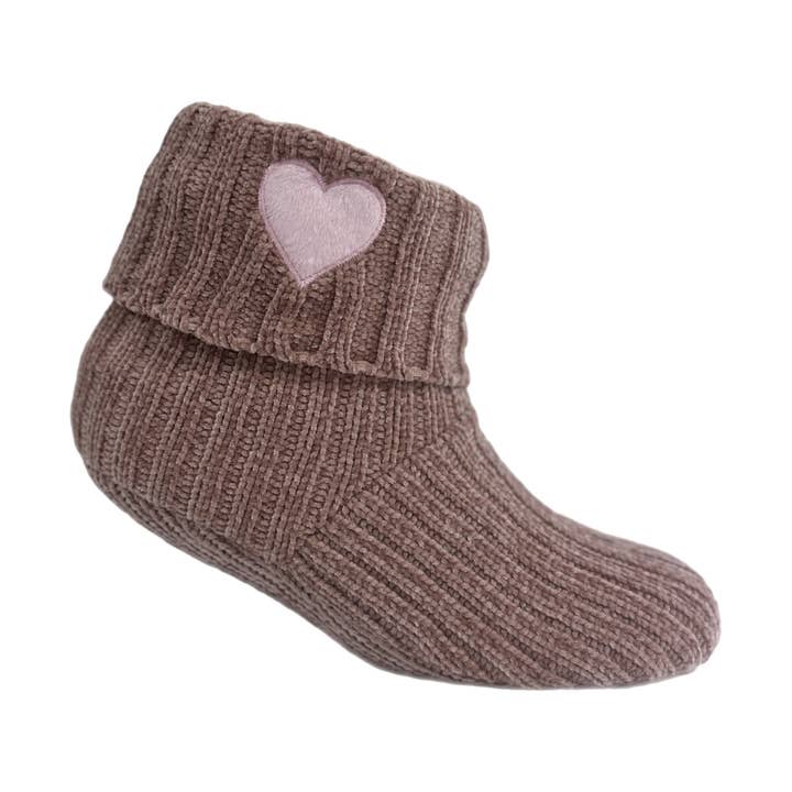 Ladies Heart Chenille Cosy Slippers for wholesale by Urban Knit Slippers & Accessories