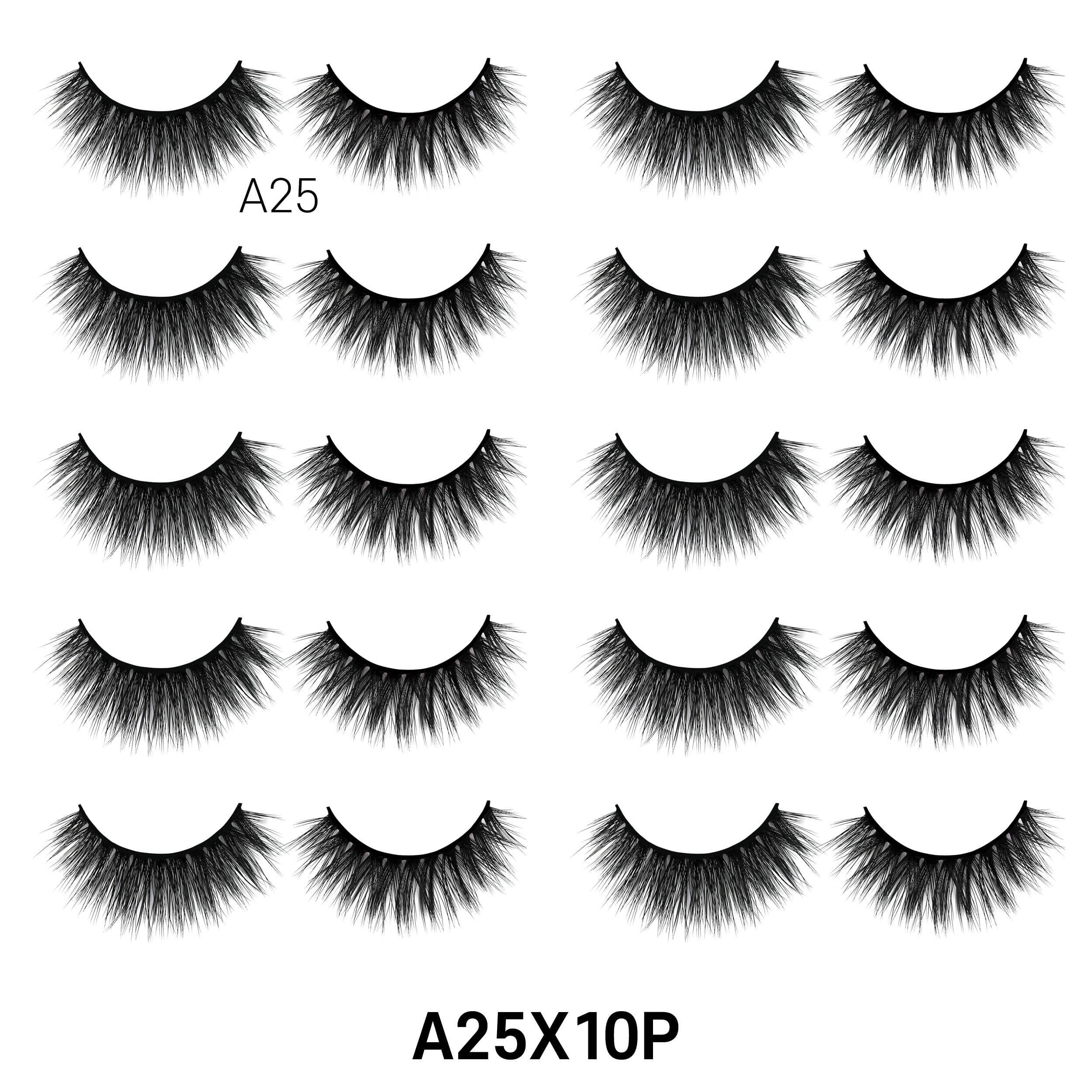 Laflare - Wholesale False/Fake Eyelashes - 3D FAUX MINK 10 PAIRS JUMBO PACK6