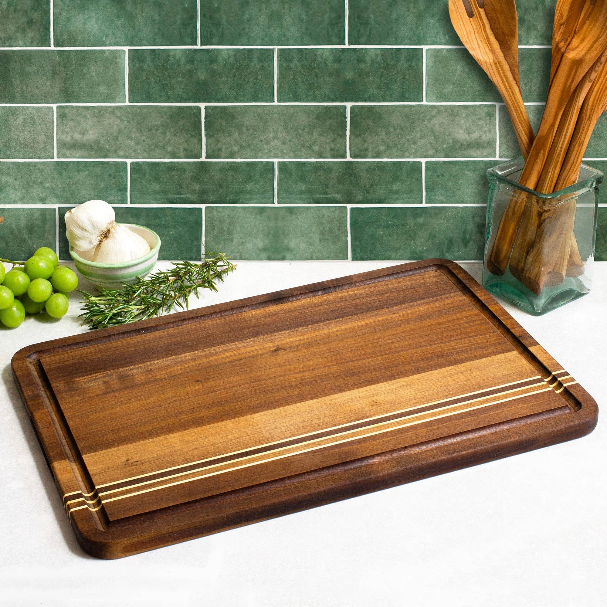 Totally Bamboo - Wholesale Cutting Board - Rock & Branch® Acacia Wood Cutting Board with Juice Groove4