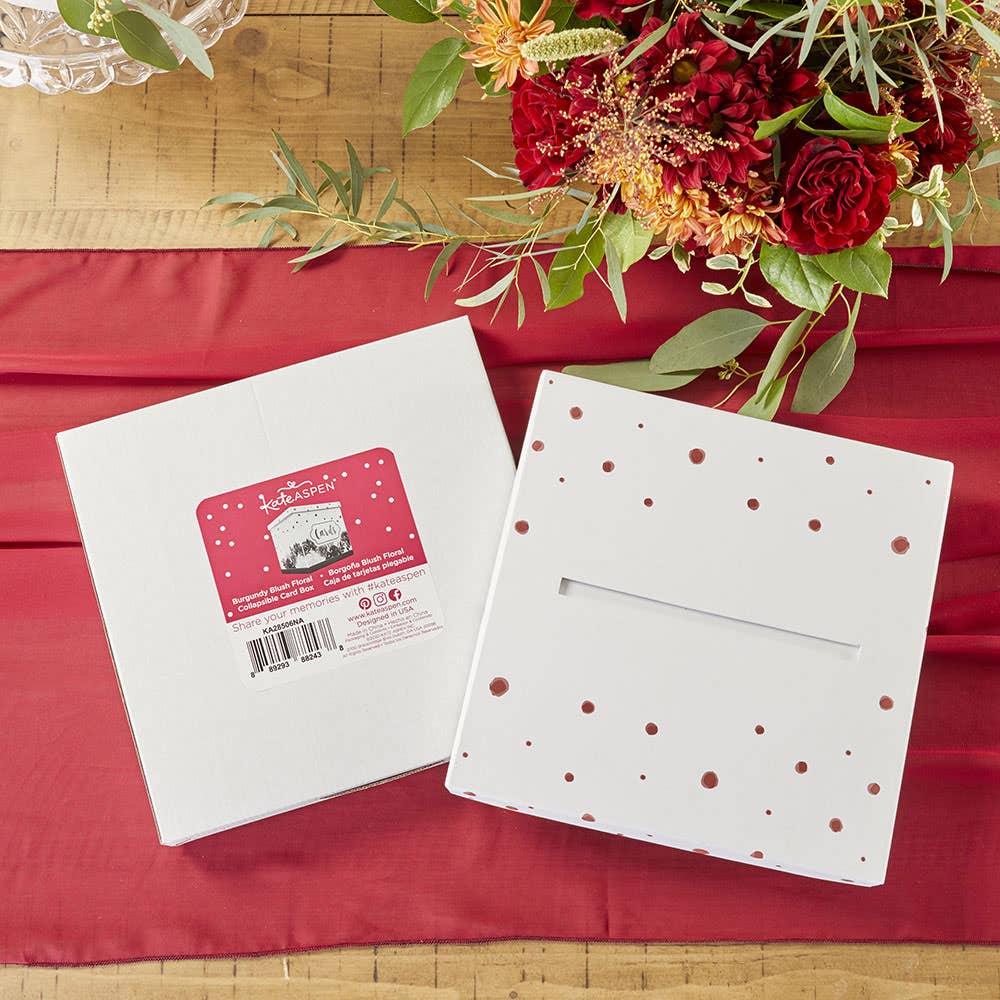 Kate Aspen - Wholesale Party Sign/Banner - Burgundy Blush Floral Collapsible Card Box5