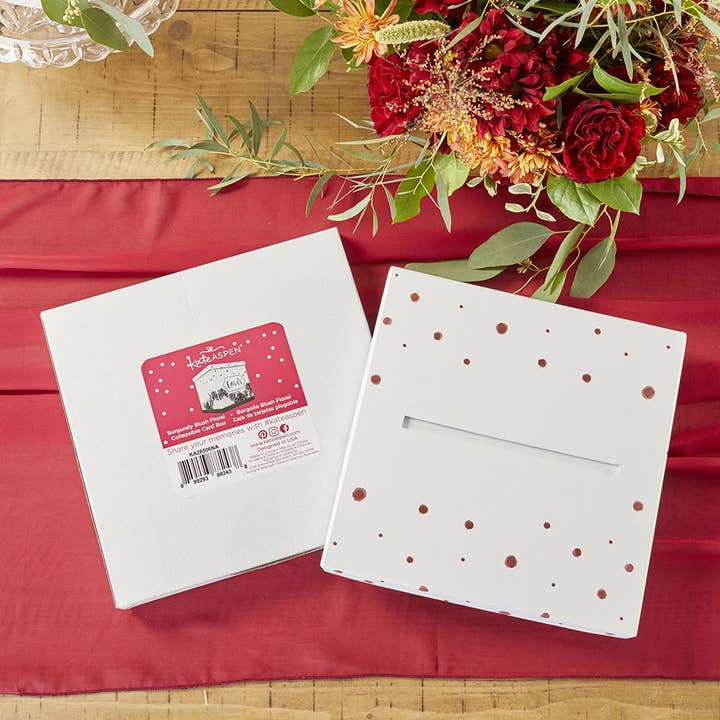 Kate Aspen - Wholesale Party Sign/Banner - Burgundy Blush Floral Collapsible Card Box5