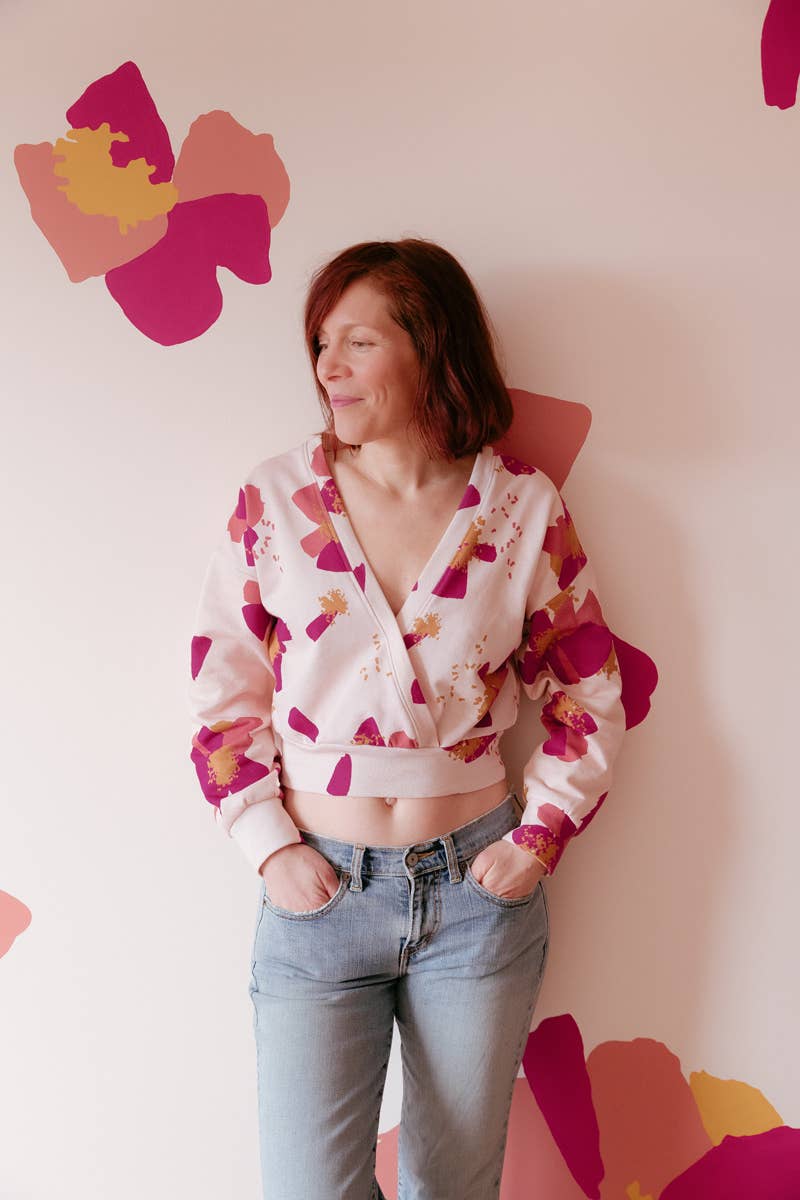 Eglantine et Zoé - Wholesale Fabric - Anémona Nude Cotton Sweat Fabric10