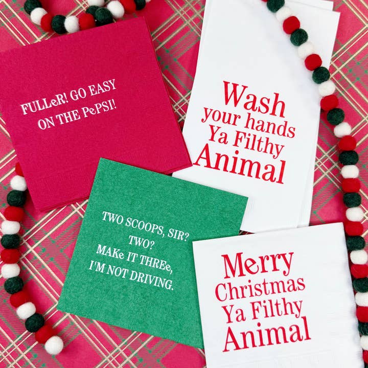 Suburban Soiree - Vendita all'ingrosso Tovagliolo monouso - Asciugamani Ospiti Salviette "Lavati le Mani, Animale Sporco"2