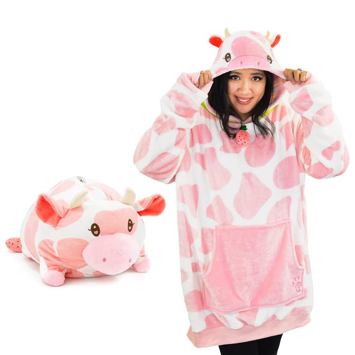 Plushible 2-in-1 Snugible Strawberry Cow