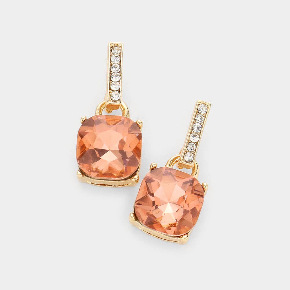 Sensibling Corp. - Wholesale Dangle Earrings - Cushion Square Stone Dangle Evening Earrings18