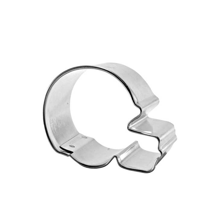 Silver Mini Football Helmet 2 inch Cookie Cutter for wholesale on Faire2
