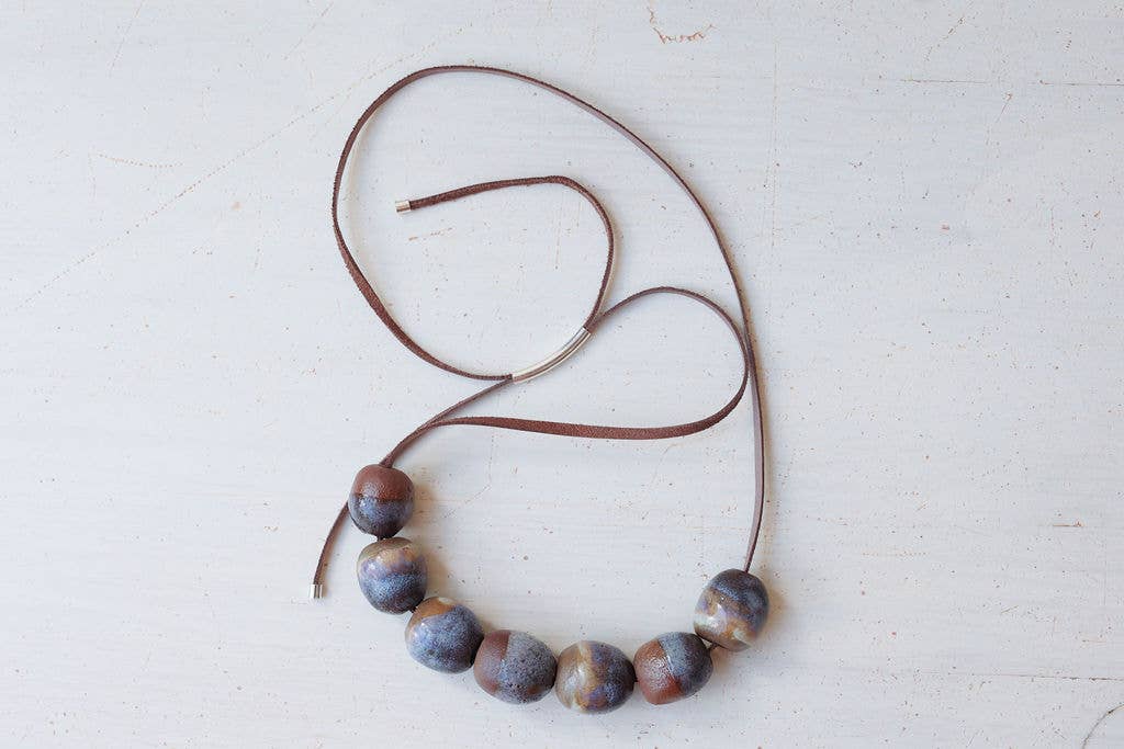 Woodfolk - Wholesale Beaded/Pearl Necklace - Lilac Ceramic Bead Necklace1