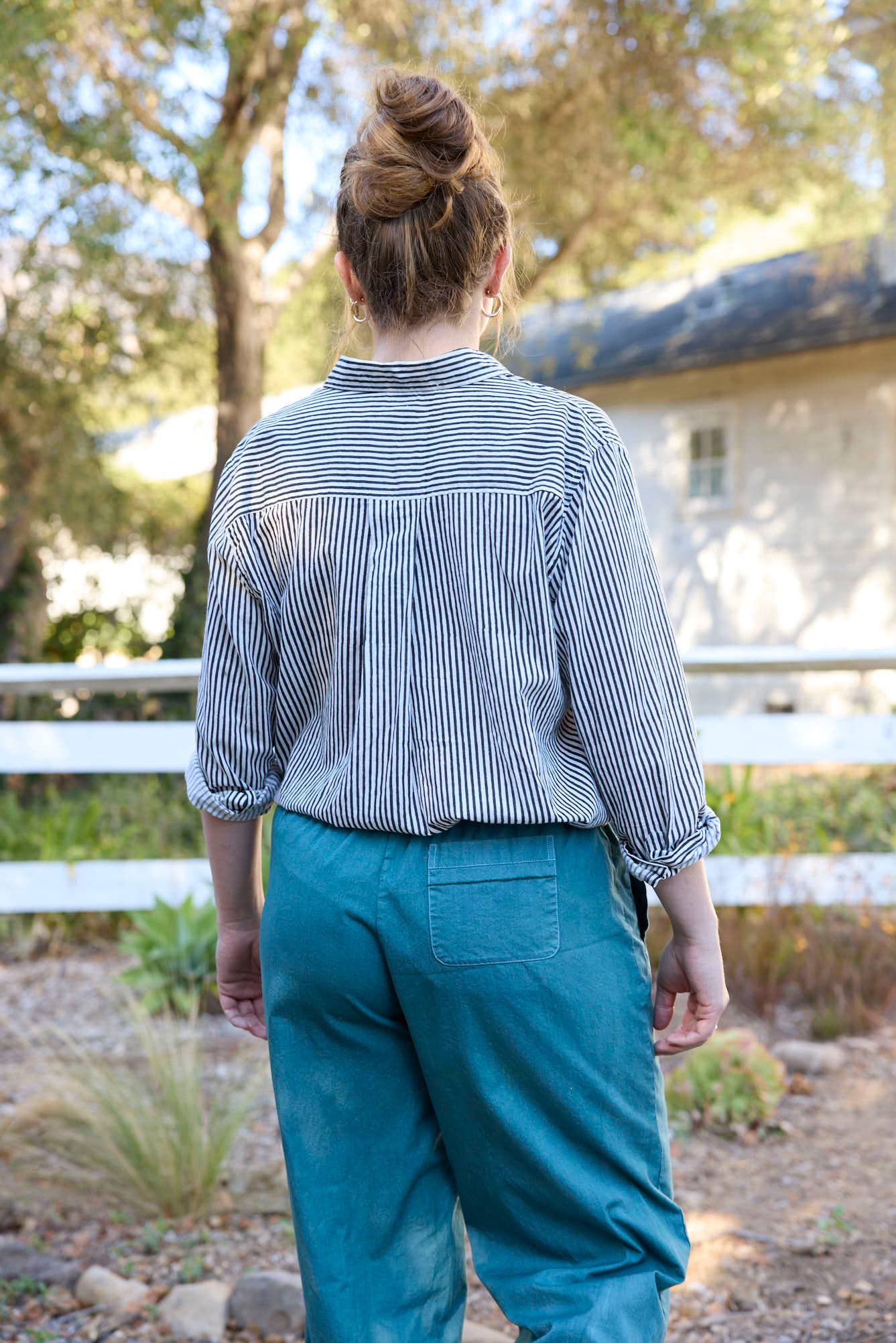 and for Good – Großhandel Hemd mit Button-down-Kragen – Damen – Good Boyfriend Shirt - Herrenmode Stripe Schwarz20