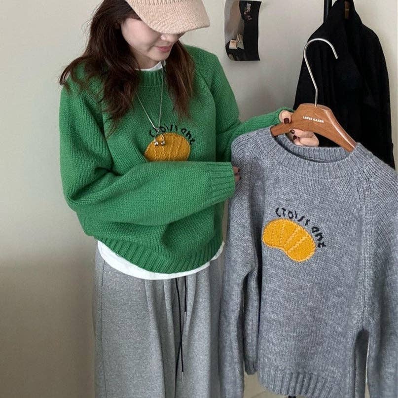 Marayn - Wholesale Knit Sweater - Women's - Cute Korean Style Cartoon Letter Knit Sweater31