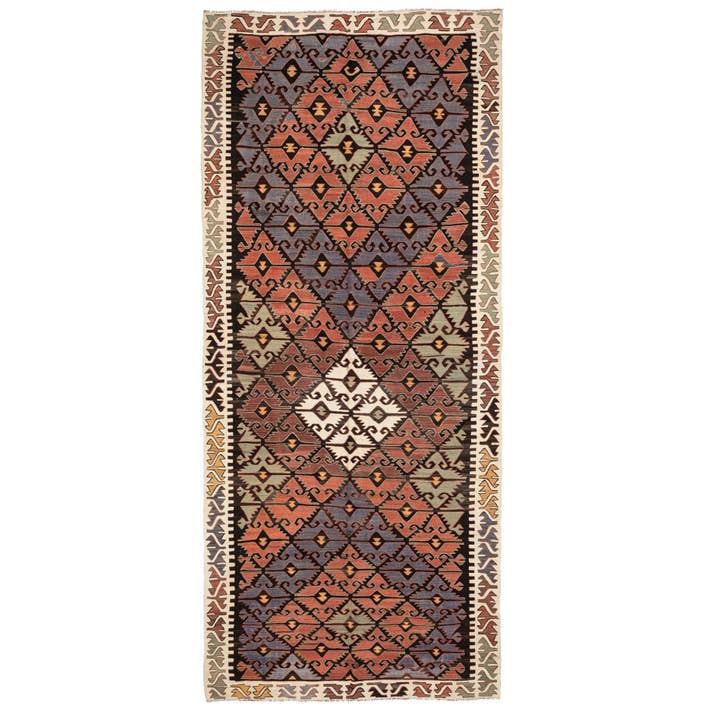 - (5'5'' x 12'6'') Kilim Turco Vintage per la vendita all'ingrosso da parte di Rugtolia