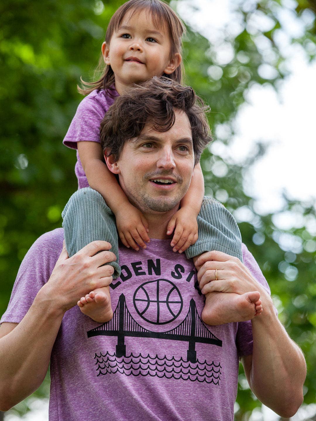 Culk – Engroshandel T-shirt med print - Unisex – Golden State T-shirt i tre-farvet lilla1