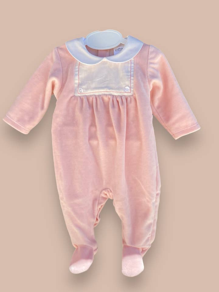 BABYGROW LAMINADO ROSA COM GOLA for wholesale by Isabella – Exquisite Babywear