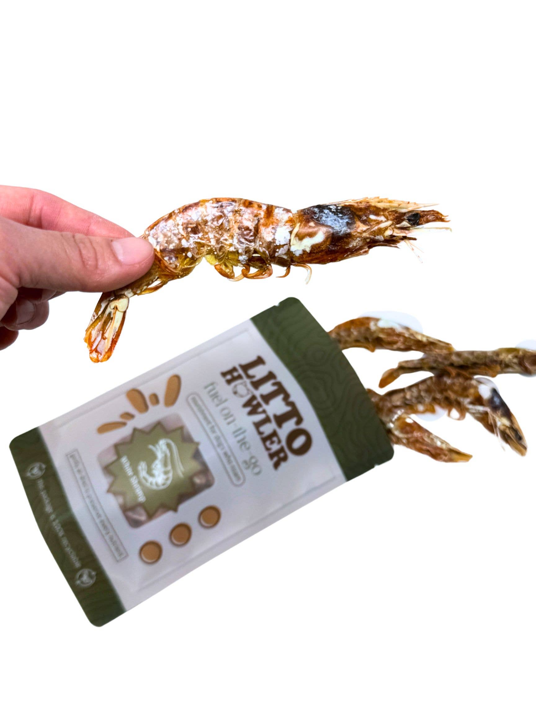 Litto Howler - Wholesale Pet Treats - Cat - White Shrimp | 3 oz (12-14 Whole, Head-On White Shrimps)1