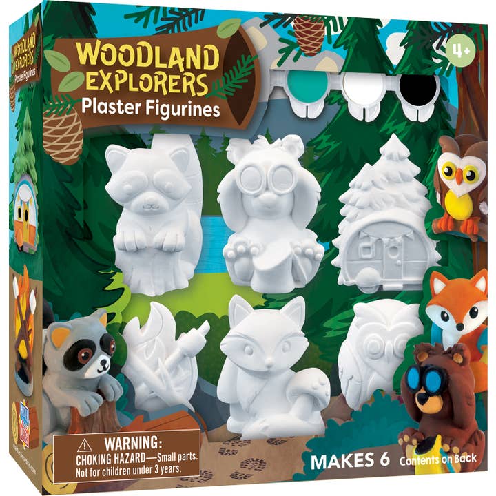 Masterpieces Puzzles - Wholesale DIY Craft Kit - Woodland Explorers - Plaster Figurine Paint Set