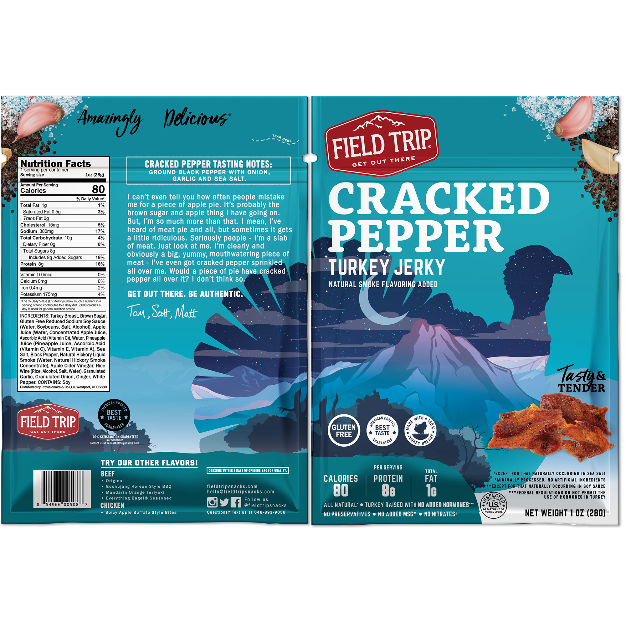 FIELD TRIP - Wholesale Jerky - Cracked Pepper Turkey Jerky (1oz)1