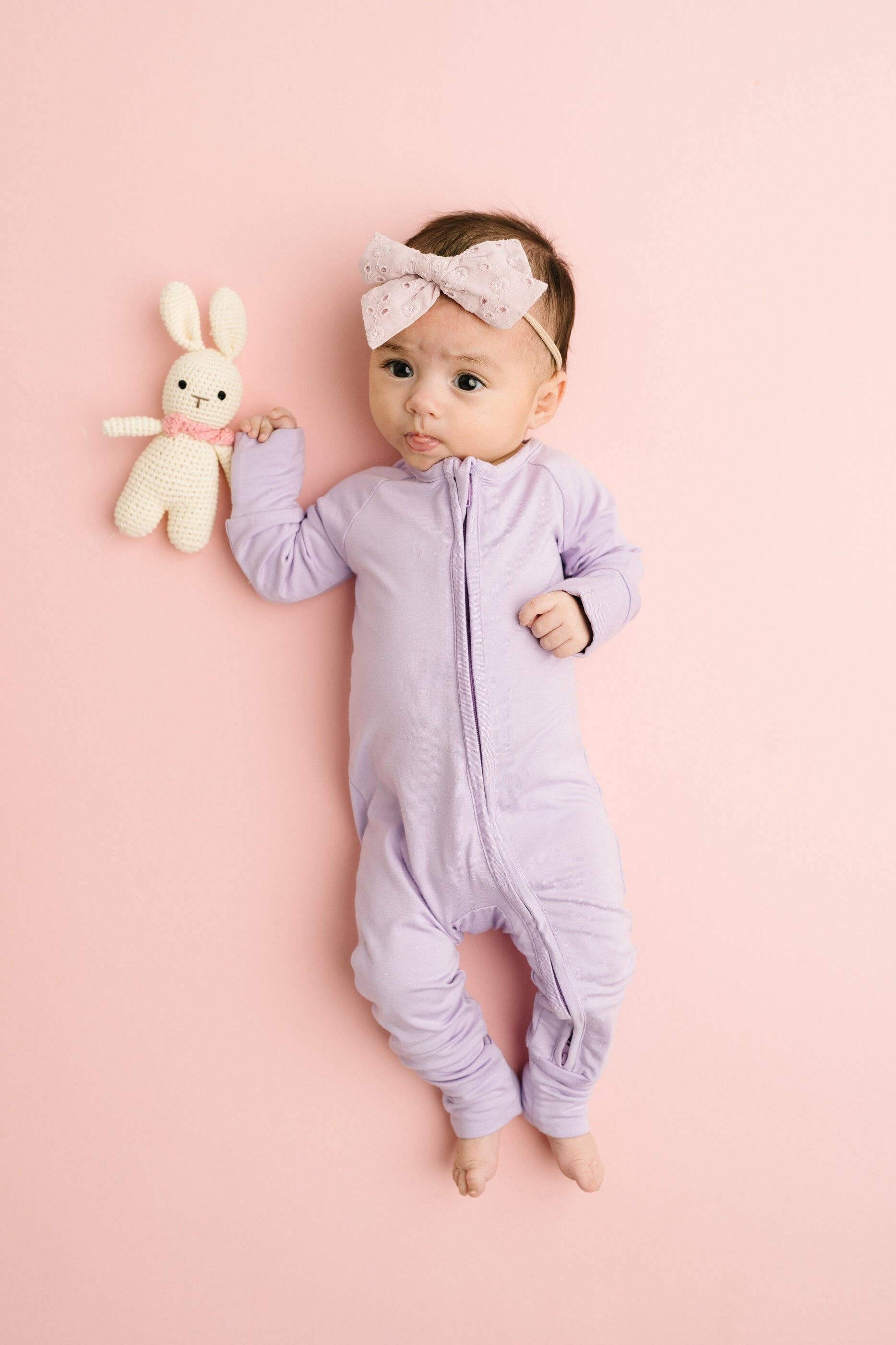 Little One Shop - Wholesale Sleepsuit - Baby - Lilac Bamboo Sleeper6