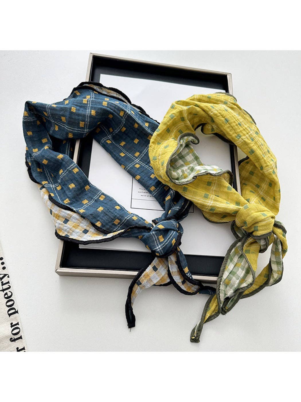 Funkyrel® Atzbranding Limited - Vente Écharpe – femme - Scarvii - Bandeau Écharpe à Motif Losange en Plaid4