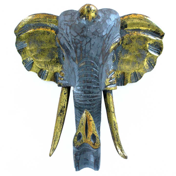 Big Elephant Head - Gold and Gray for wholesale by AW Artisan