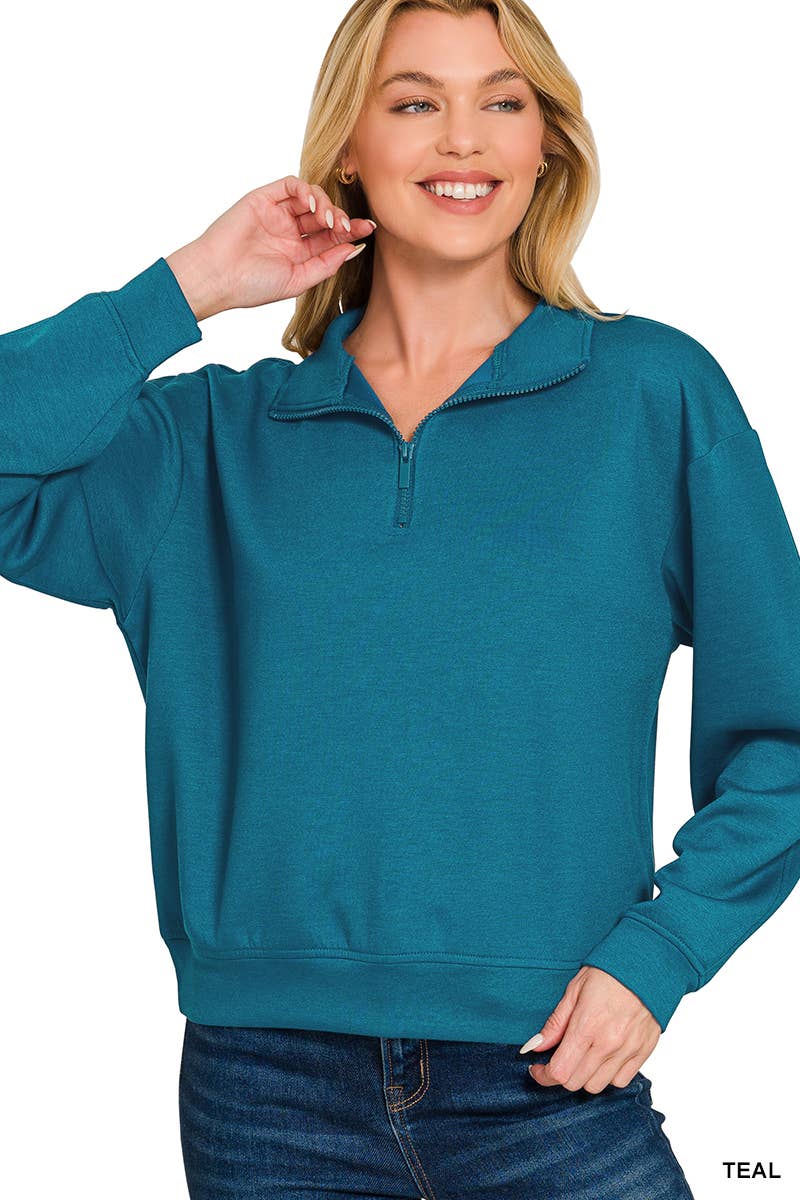 Vanilla Monkey - Wholesale Sweatshirt - Women's - Scuba Half Zip Pullover Sweatshirts4