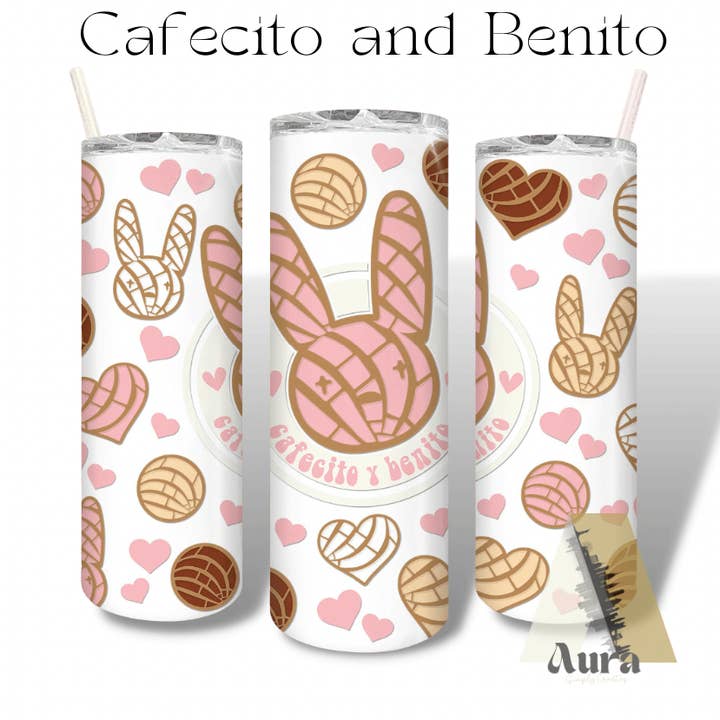 Copo Cafecito e Benito 20 onças por atacado de Aura Simply Creates
