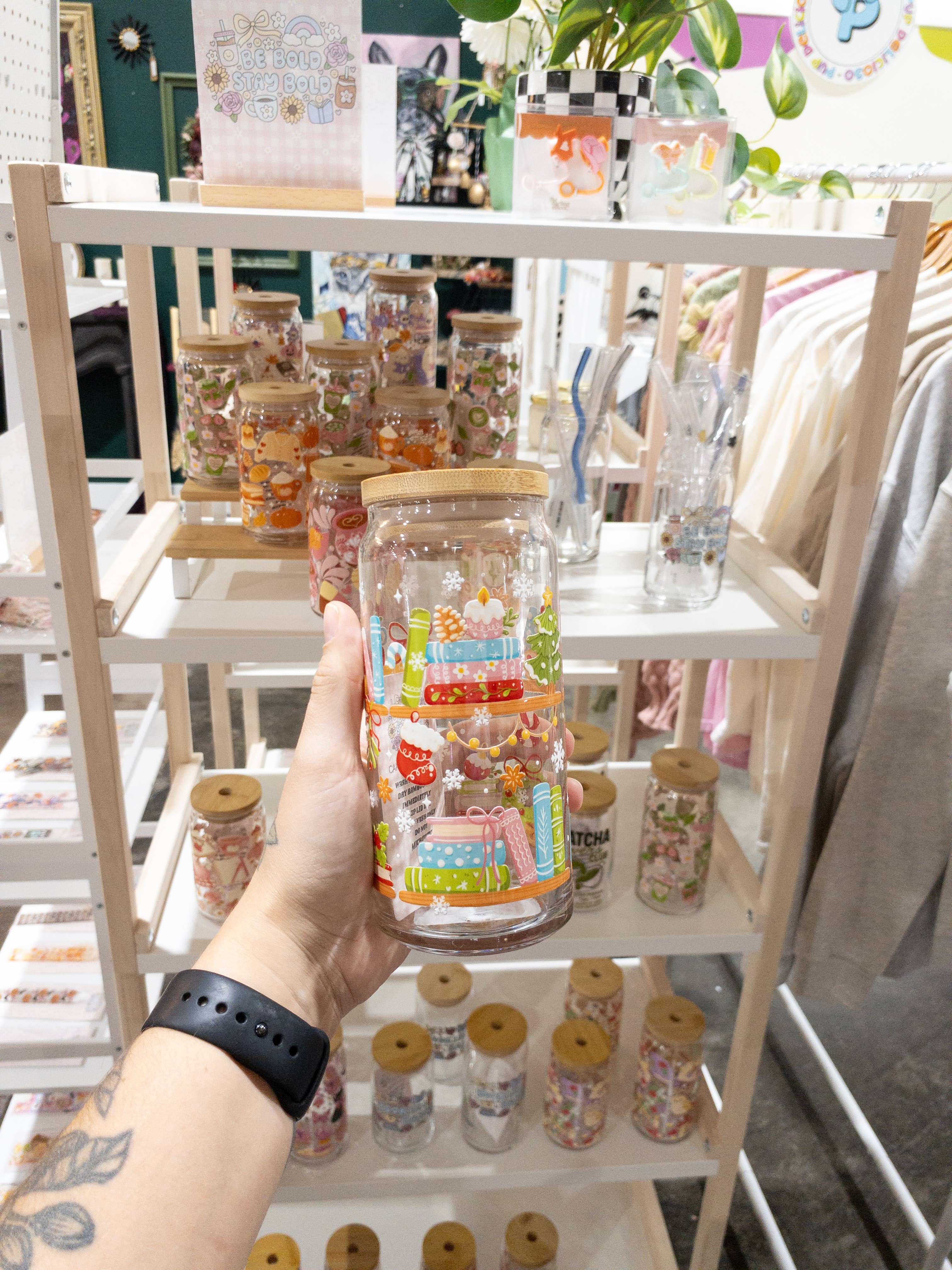 Be Bold Stay Bold – wholesale Drinking glass/cup – Bookish Holiday Glass Cup 6