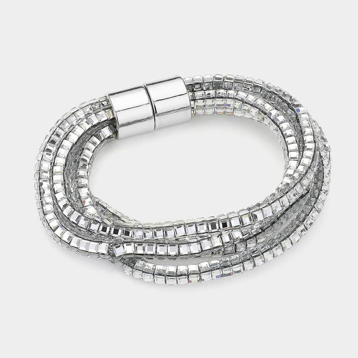Sensibling Corp. - Wholesale Link & Chain Bracelet - Bling Twisted Layered Magnetic Bracelet
2