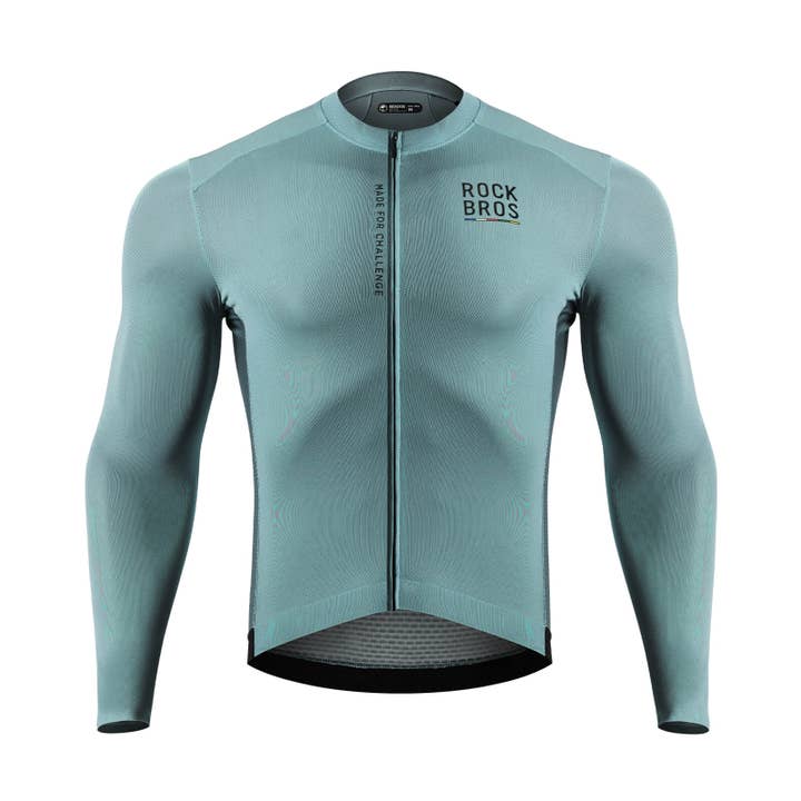 ROAD TO SKY Langarm-Radtrikot Herren Jersey Gelb Blau für den Großhandel von SchnappFreude