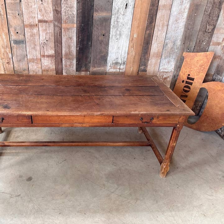 Antique French Chestnut Farmhouse Dining Table C 1860 L197 for wholesale by belvoir