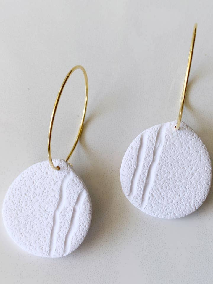Naomi Earring in White for wholesale by Clay By Denae