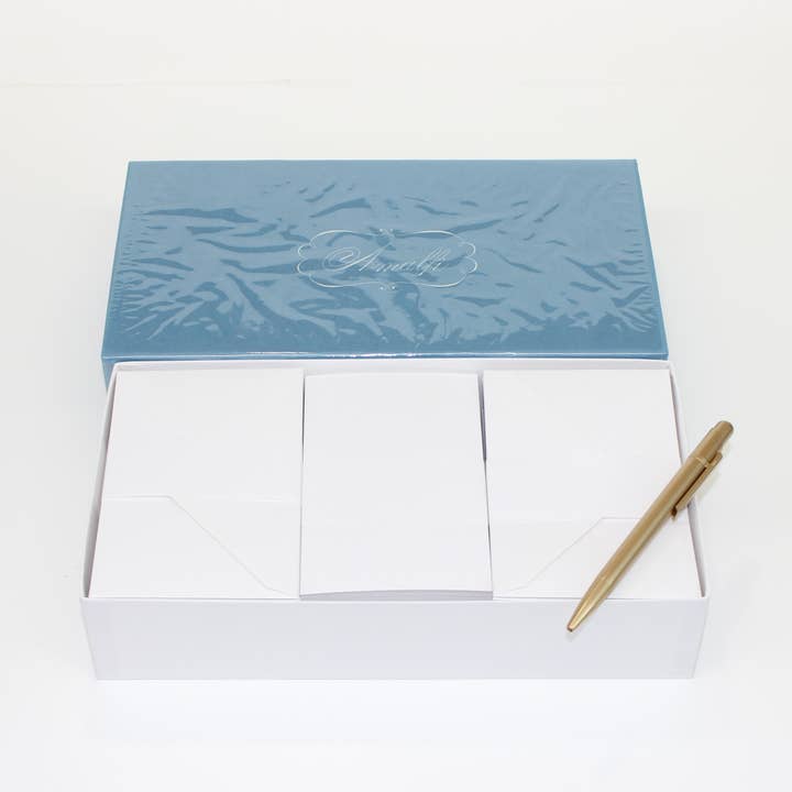 San Lorenzo Design - Wholesale Stationery/Notecard Set - Kartos Amalfi Medium Sharp Cards, White or Ivory, Stationery