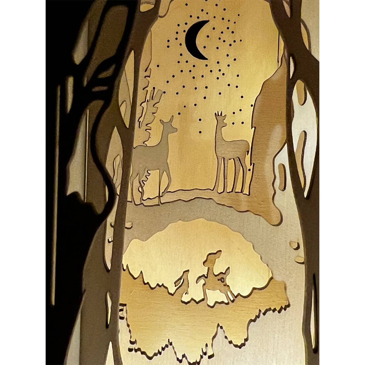 Squirrel Tacos Papercuts - Wholesale Bookend - Fantasy Book Nook Lighting - Deer in the Woodland Forest6