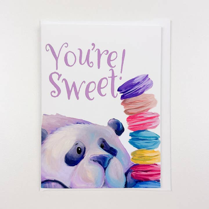 You're Sweet, Panda Greeting Card for wholesale by Abigail Emmert Art