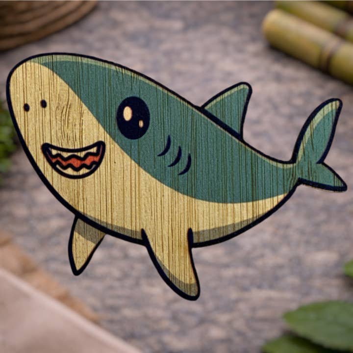 Sharkie-Hai für den Großhandel von Bamboo Wood Stickers