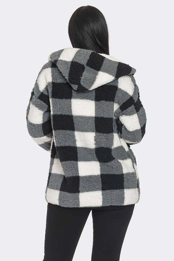 Lime All the Time - Wholesale Jacket - Women's - Teddy Bear Pattern Fluffy Fuzzy Fur Hoodie Jacket15