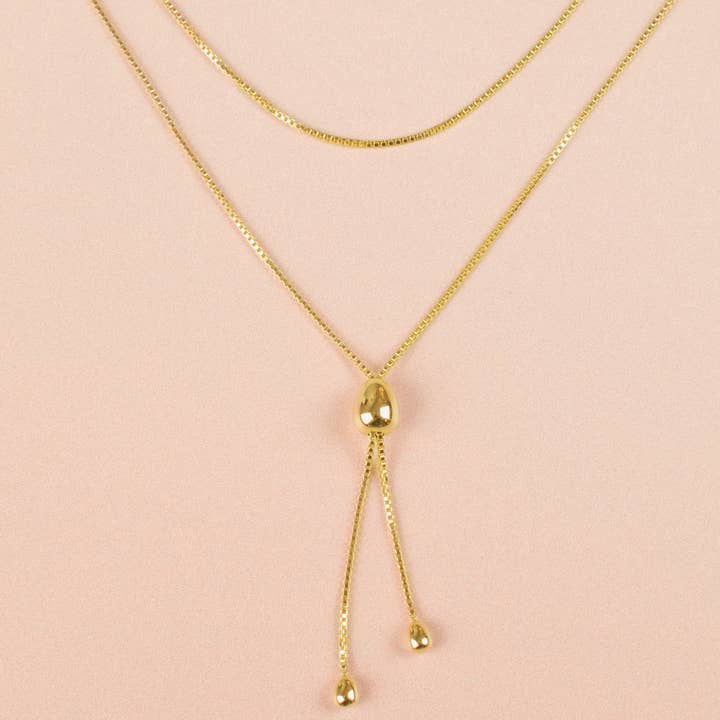 Cold Gold - Wholesale Y-Neck/Lariat Necklace - The Infinity Bolo Necklace in 14k Gold3