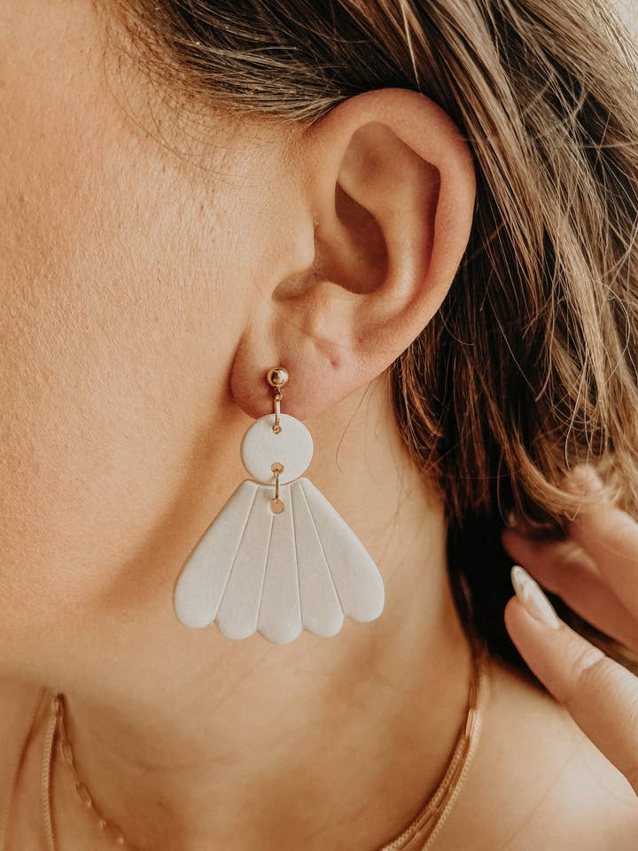 Eloise in White with Gold Shimmer for wholesale by Corvega Clay Goods