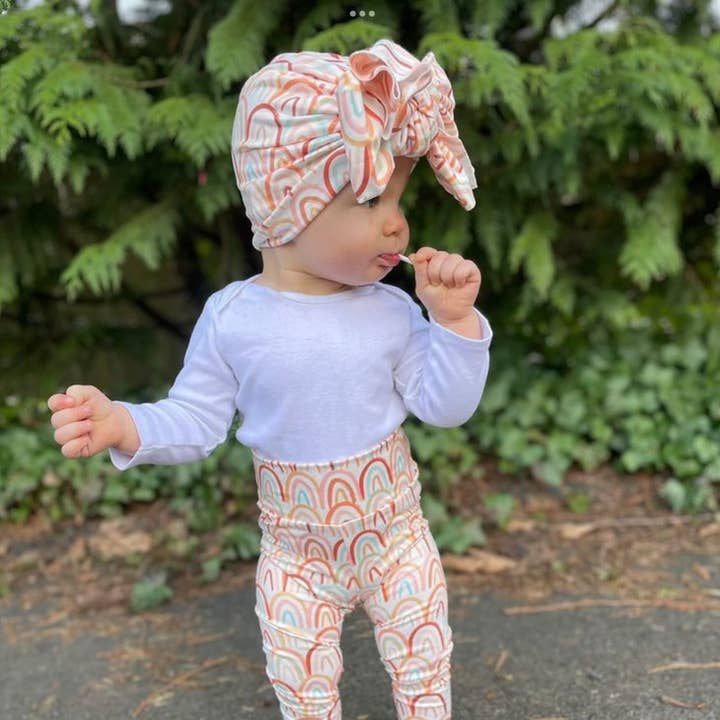 Pantaloni a zampa arcobaleno per neonati, mutandine per bambina, leggings per bambina per la vendita all'ingrosso da parte di Jazy and Eve