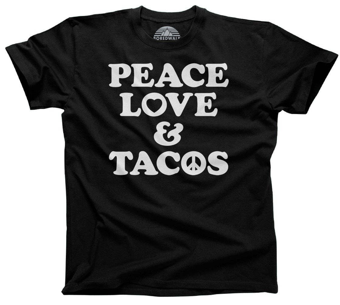 Boredwalk - Wholesale Screen Printed T-Shirt - Men's - Men's Peace Love and Tacos T-Shirt0