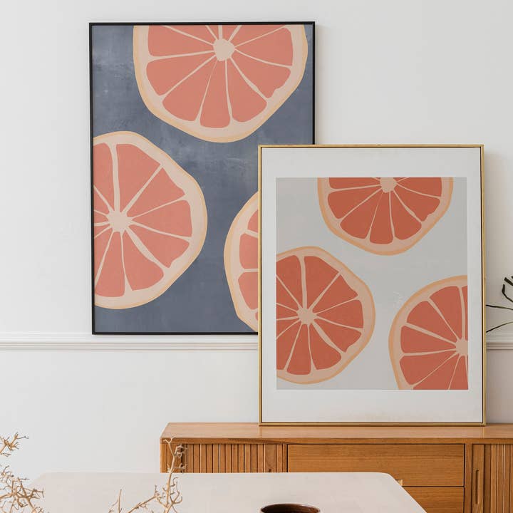 Grapefruit Art Print, Colourful Fruity Wall Art Poster for wholesale by Abate Graphics