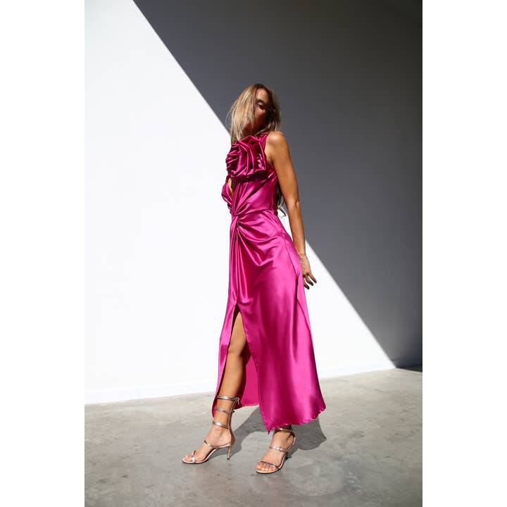 CICLAMINO P3166 ABITO CON NODO SMANICATO CICLAMINO in vendita all'ingrosso su Faire2